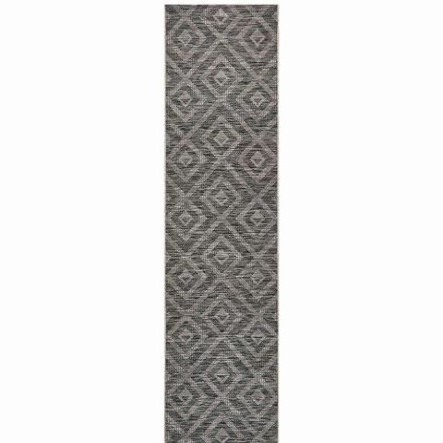 Rugs * | Tapete Rug Terrace Diamonds Runner Rug Black 300X80Cm