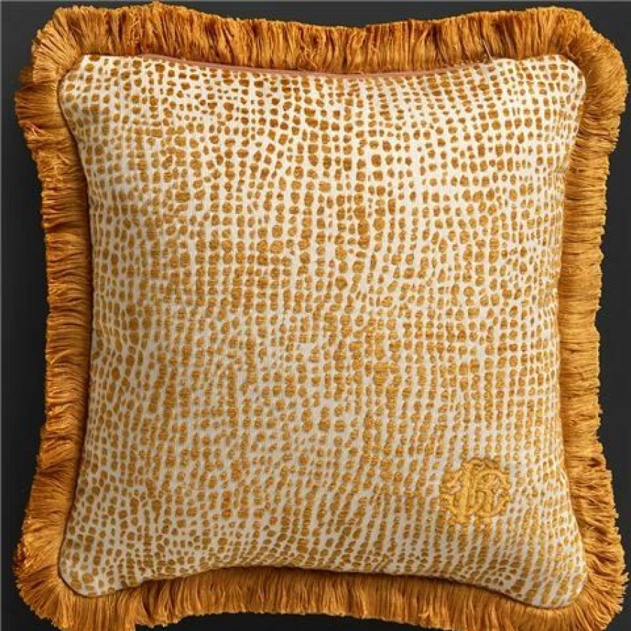 Cushions * | Roberto Cavalli Skin Velvet Cushion Gold 60X60Cm