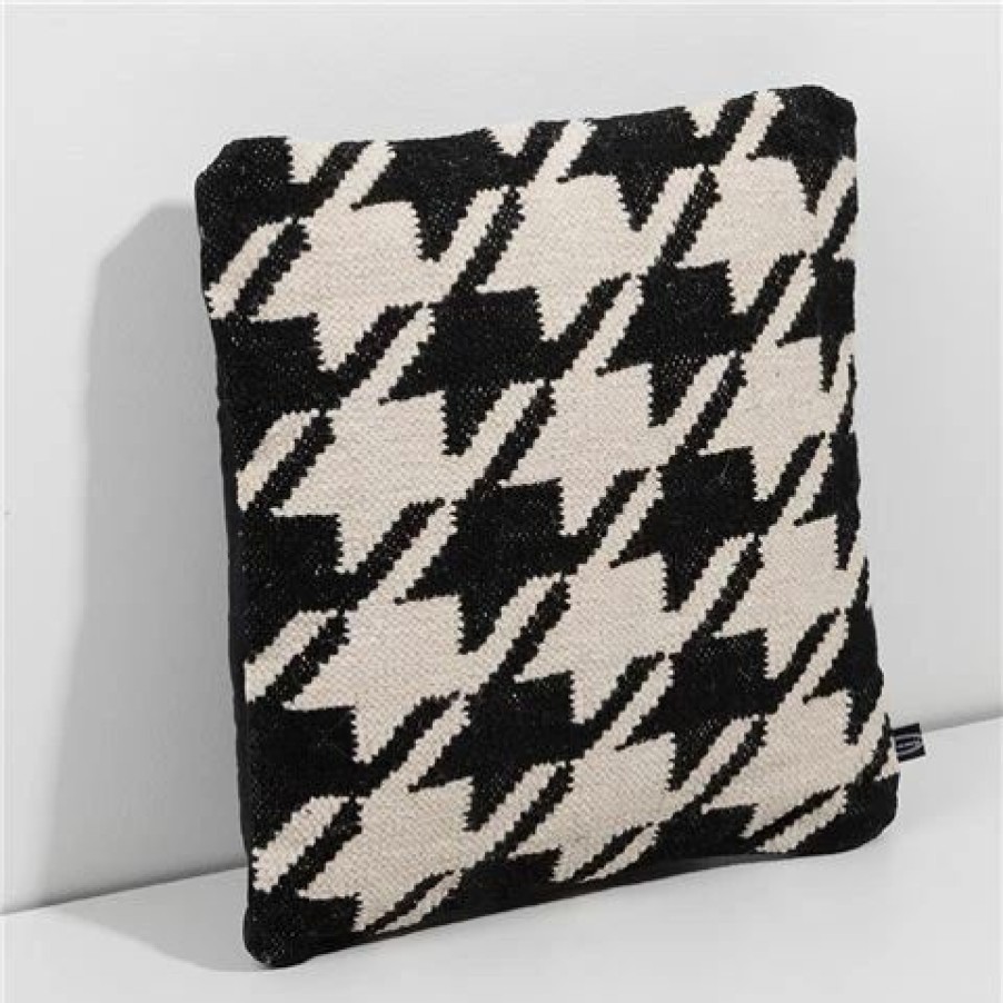 Cushions * | Luxe By Peter'S Wool/Cotton Cushion Black & White 45X45Cm