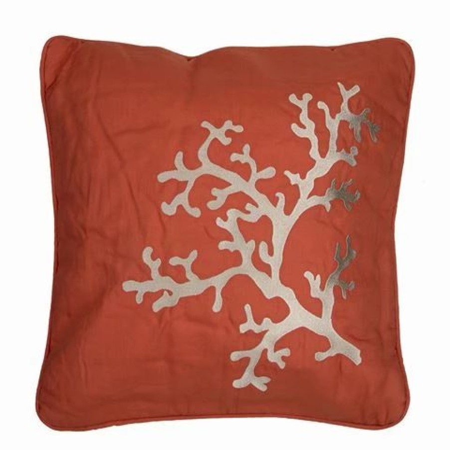 Cushions * | Serenk Coral Cushion Dark Orange