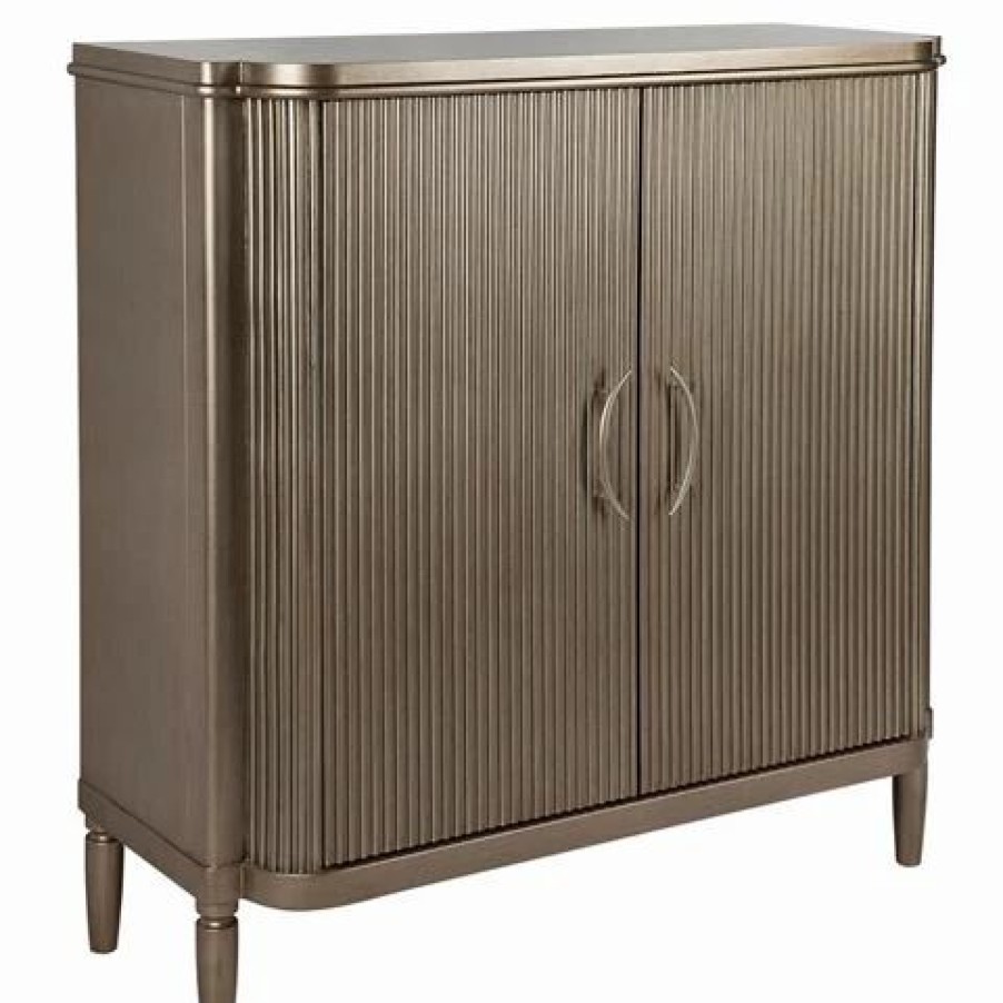 Furniture * | Cafe Lighting Arielle Bar Cabinet Antique Gold