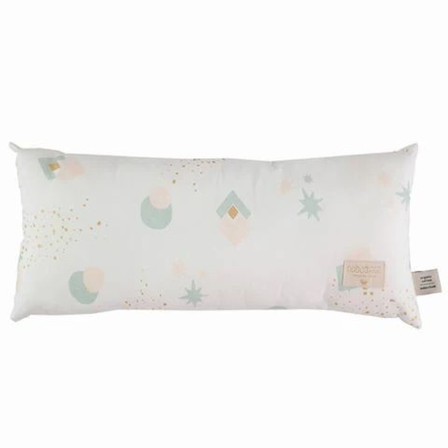 Cushions * | Nobodinoz Hardy Long Cushion Aqua Eclipse/White