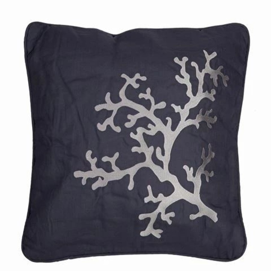 Cushions * | Serenk Coral Cushion Navy