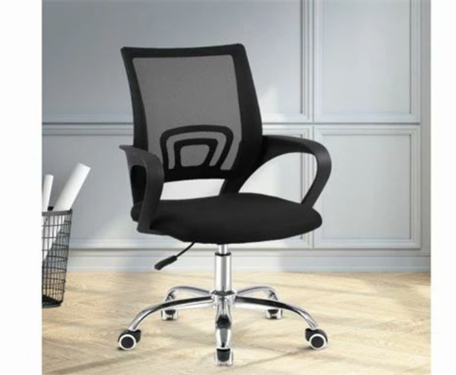 Furniture * | Home Office Design Mesh Chair Mid Back Black