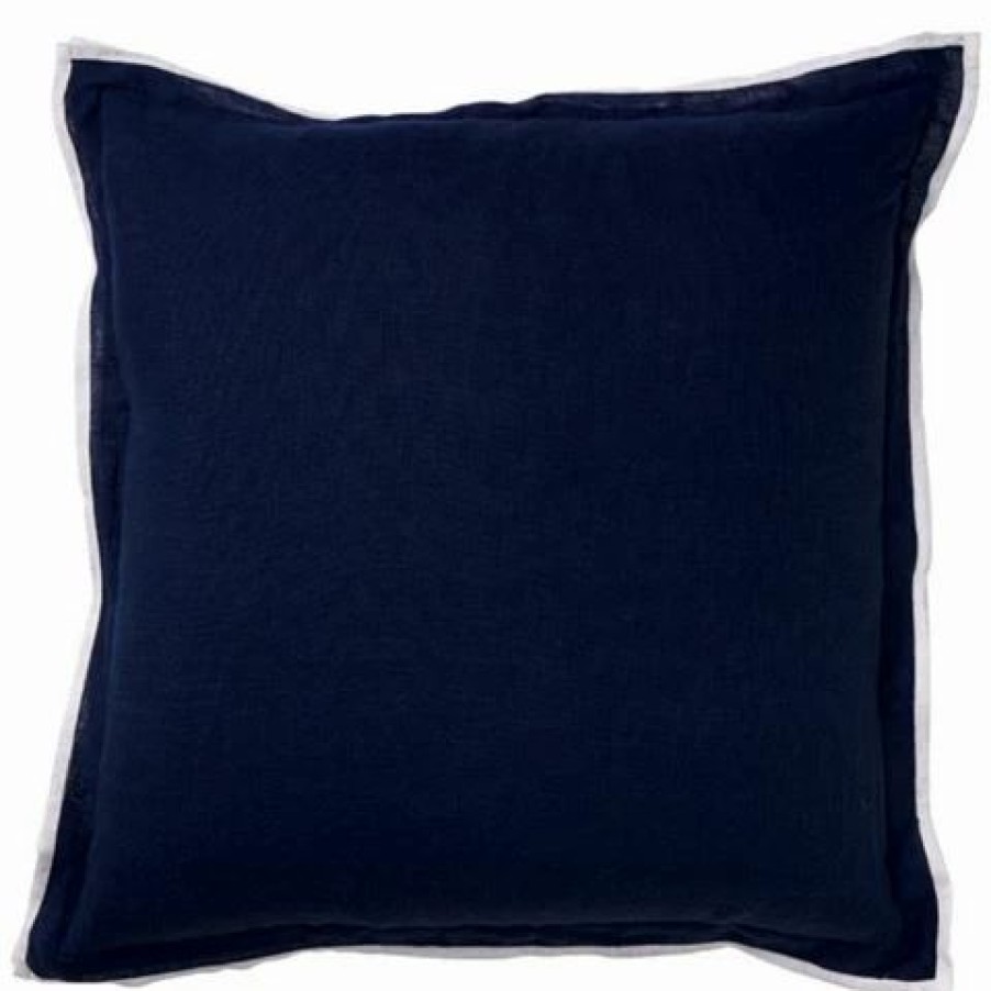 Cushions * | Paloma Linen Navy Edge 50X50Cm