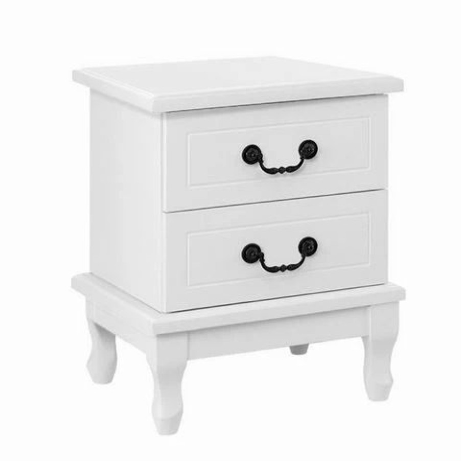 Furniture * | Artiss Kubi Bedside Tables 2 Drawers French